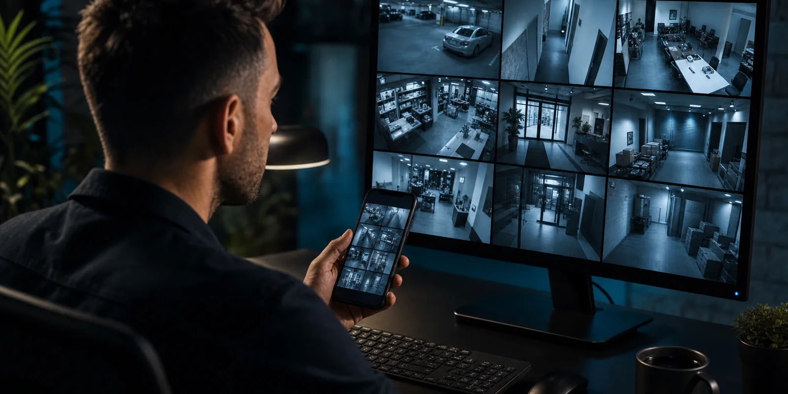 Business CCTV camera system monitoring commercial premises