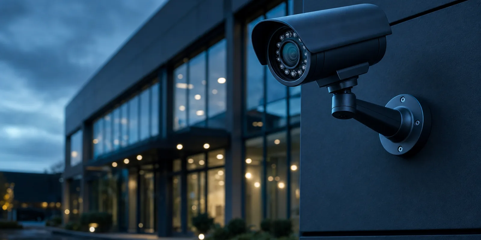 Abstract navy background representing smart business CCTV surveillance