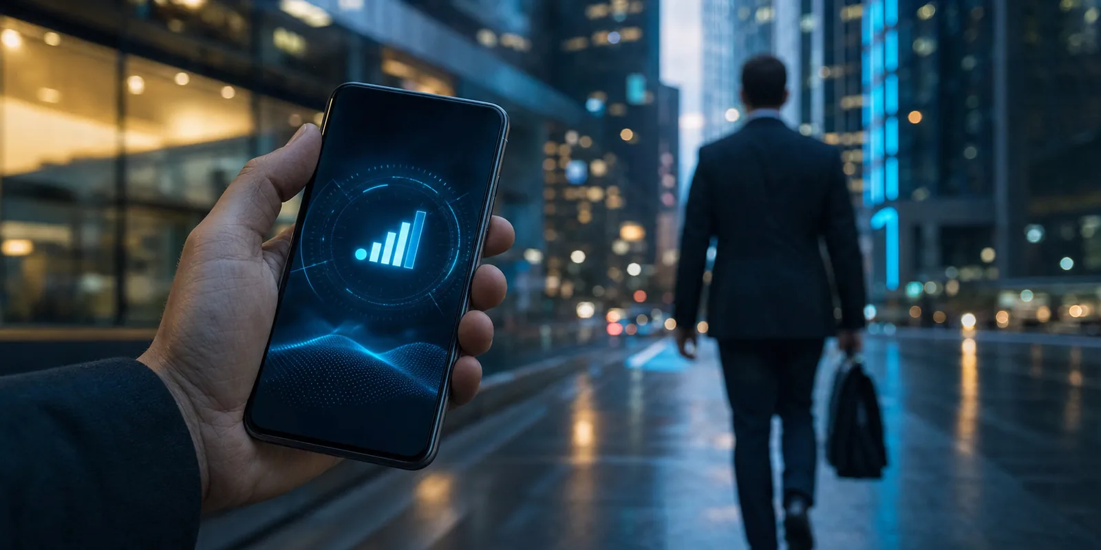 Mobile & Connectivity — abstract Tech Savvy Solutions network graphic