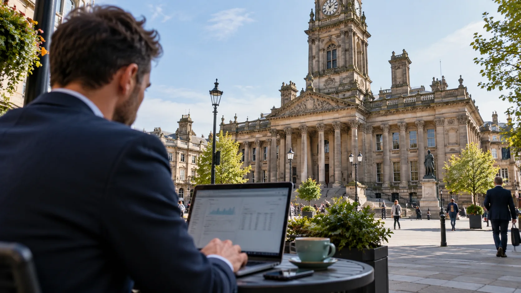 Town-centre businesses and traditional North West architecture