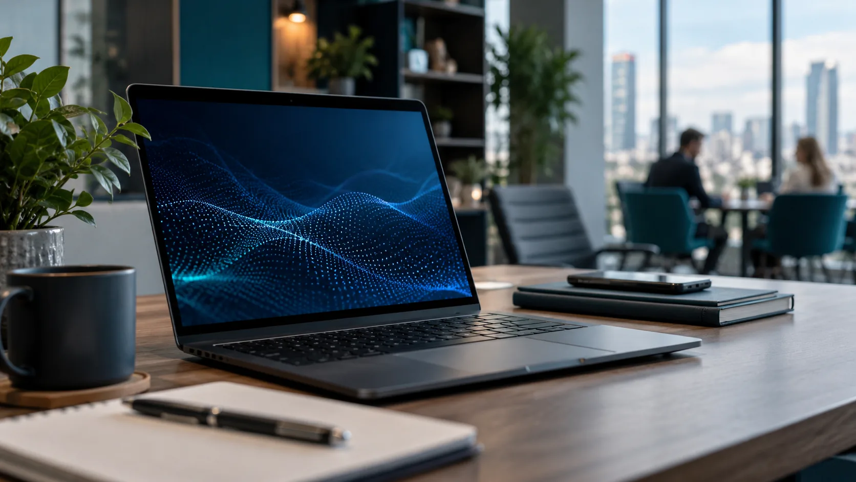 Abstract navy mesh background for the Tech Savvy Solutions knowledge hub