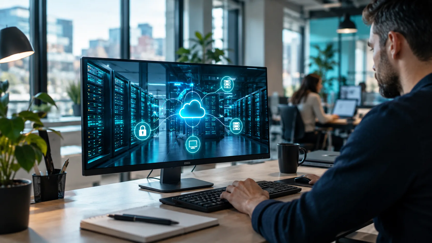 Server Solutions — abstract Tech Savvy Solutions network graphic
